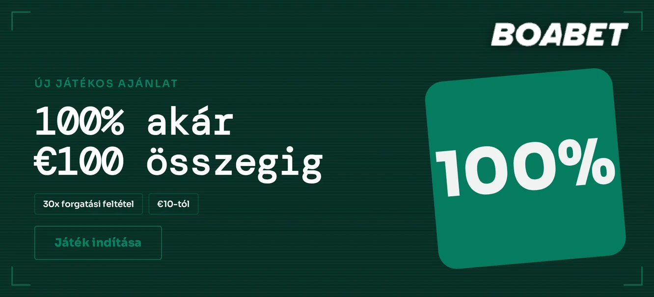 Üdvözlő bónusz €100-ig